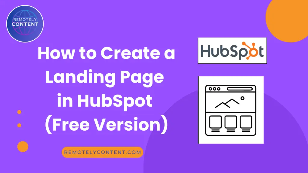 how to create a free landing page in HubSpot CMS
