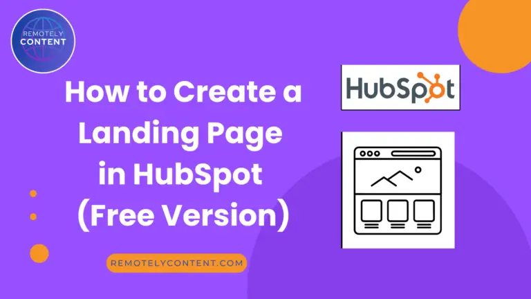 how to create a free landing page in HubSpot CMS